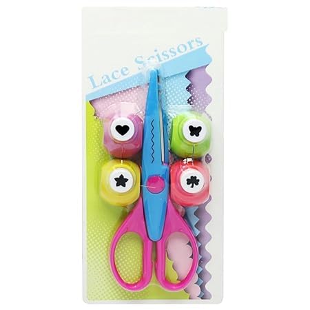 Scissors With Punch Set For kids School supplies Scissors (Set of 1)-image-24