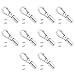 OEBUAFI Cord End Cap Zinc Alloy Rope Stop Snap Decking Fittings 10 Sets with 6mm Bell Hook for Jewelry Making (Silver)