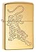 Zippo High Polish Brass Tiger Design Pocket Lighter