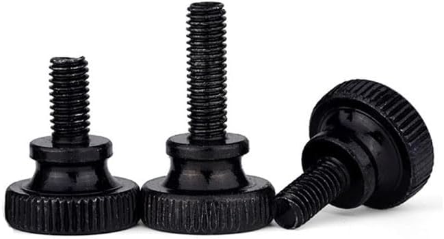 M3 M4 M5 M6 M8 M10 size Mechanical adjustment knurled bolt thumb hand drive steps male screw thread flat head black carbon steel (Color: 10 PCS, Thread Diameter: M8, Length: 18mm)