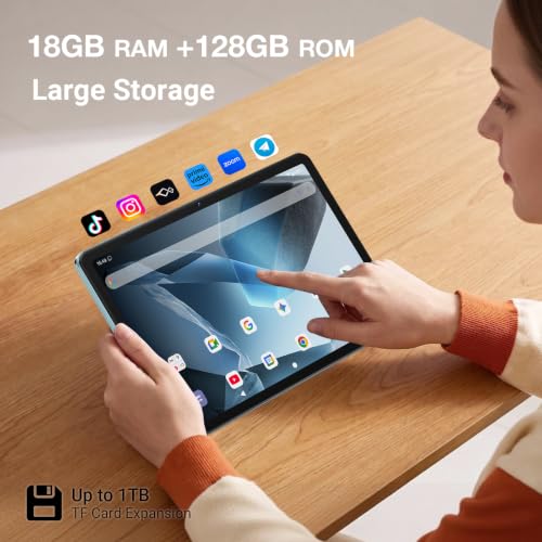 Image of Android 16 Tablet 10 inch, [7 in 1] Tablet with Keyboard & Mouse & Case & Stand & Stylus , [18GB RAM+128GB ROM] +1TB Expand, 1280*800 IPS Touchscreen, 6600mAh Battery Tablet with 1 Year Warranty