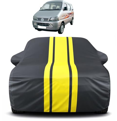 Image of Auto Hub Car Cover Compatible with Maruti Versa with Mirror Pocket, Soft Cotton Lining, Versa Car Cover Waterproof - Yellow-Black