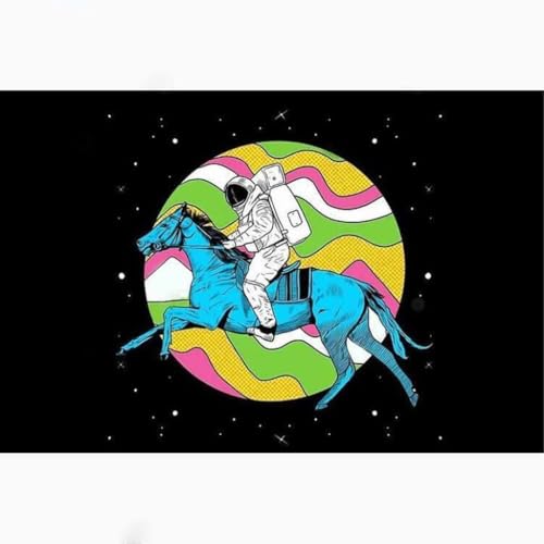 ���փ}�b�g �F���Ŕn�ɏ��F����s�m�̊G���z�[���f�R���[�V������ 50×80cm doormat An Astronaut Riding Horse In The Space For Home Decor