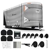 Horse Trailer Covers with Anti-Tear 7 Layer APEX Fabric, Bumper-Pull Horse Trailer Cover Windproof & Waterproof Protection, Horse Trailer Storage Cover, Multi-Year Use, 10 Ft 1 in - 12 Ft