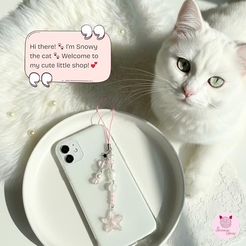 Image of SNOWY SHOP Korean Silver Bow Phone Charm - Cute Heart & Starfish Pendant | Aesthetic Korean Mobile Chain, Bag Hanging & Keychain Jewelry for Girls & Women