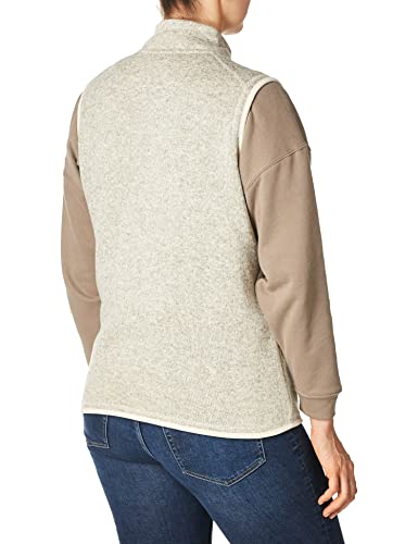 Charles River Apparel womens Pacific Heathered Sweater Vest Fleece Jacket, Oatmeal Heather, Large US