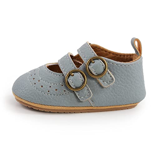 Infant Baby Girls Mary Jane Flats Shoes With Non-Slip Soft Sole Toddler First Walkers Princess Dress Shoes Blue 11Cm #TOP5