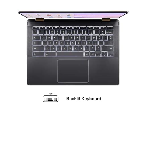 Image of Acer Chromebook Plus Spin 714 2-in-1 Laptop 14 inch WUXGA IPS Touchscreen (100% sRGB) Intel 8-core Ultra 5 115U 8GB RAM 1TB SSD Backlit Type-c Long-Lasting Battery ICP Hub w /Google AI