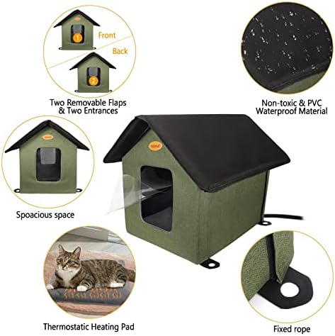 Outdoor Heated Cat House Cat Shelter Outdoor Cat House For Feral Cats With  Removable Heating Pad Waterproof Pet House For Indoor Outdoor Use |  forum.iktva.sa