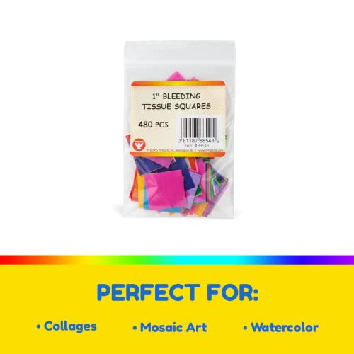image for Hygloss Products Bleeding Tissue Paper Squares 1-Inch, 20 Assorted Col