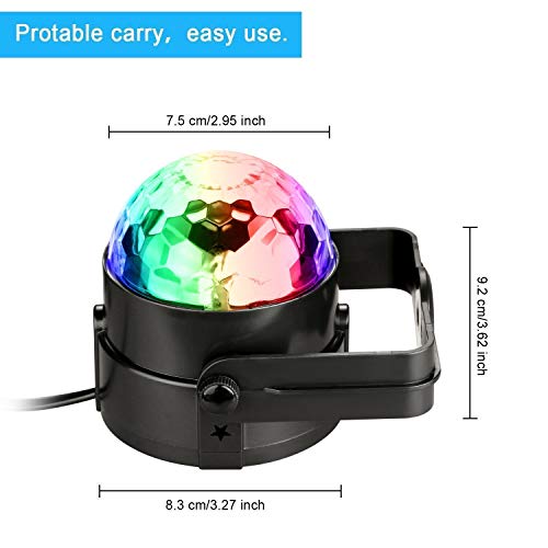 Sound Activated Party Light, Spriak Disco Light Disco Ball - Remote Control, 7 Modes - Best Dj Dance Lamp Strobe Lights For Birthday Xmas Festival Parties, Stage Bar Club Room House Karaoke Wedding #TOP4