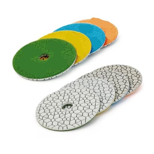 Kit de almohadilla pulido de 4 pulgadas con ajuste universal para acabado de piedra en 3 pasos