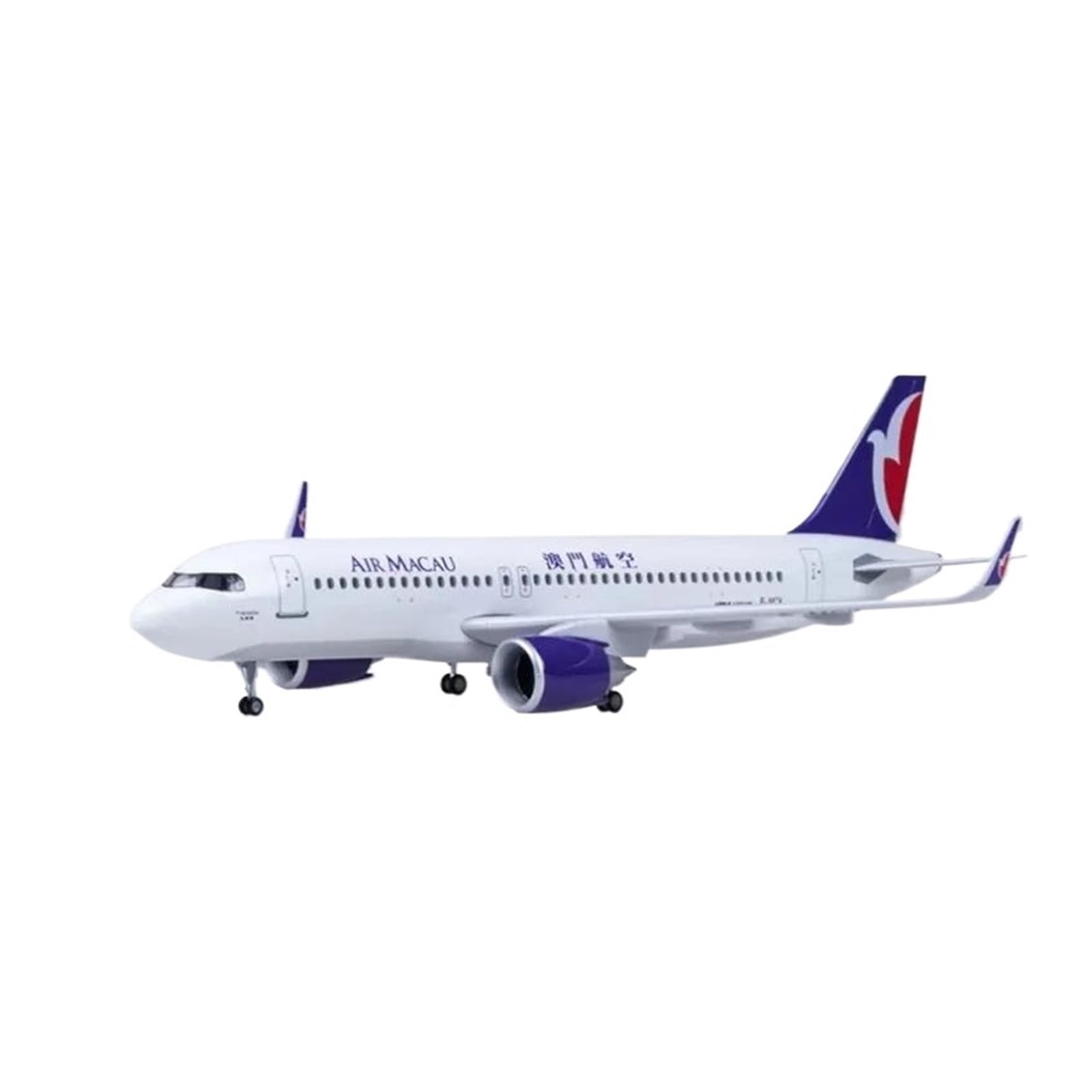 Odlewany metalowy samolot 47CM Model samolotu do samolotu A320 NEO Macau Światło LED i podwozie koła Zebrany model lotniczy do kolekcji i ekspozycji (bez światła)