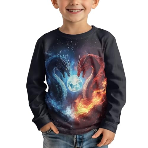 Image of Uourmeti Long Sleeve Tops for Boys Graphic T Shirts Teen Girls Active Pullover Tees