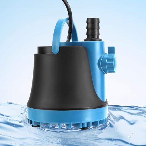 QWORK® Leise Aquarium Tauchpumpe 35W, 2000L/H mit 2 Düsen - Einstellbarem Wasserdurchfluss – Klein Tauchpumpe für Aquarium und Hydroponik