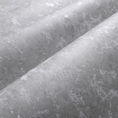 Pamatio Grey Cement Wallpaper, Concrete Feature Wallpaper, Retro Industrial Style Crack Texture Wall Decoration for Living Room, Bedroom and Hallway Adult Home Decor