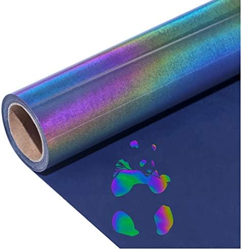 LUKGELYAM Reflective Heat Transfer Vinyl HTV Vinyl 12in x 6ft Reflective Rainbow Iron On Vinyl for T-Shirt Holographic Chameleon HTV Vinyl for Cricut and Silhouette Cameo(Rainbow Reflective)