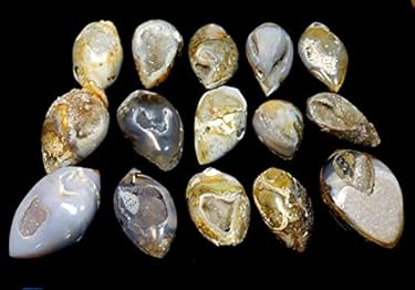 AMAZON - 400 Carat Fossil Snail Druzy Agate Fancy Gemstone, Raw Crystals Gemstone, Jewelry Making Supplies, Chakra Healing, Energy Stone, Reiki, Yoga, Meditation, Art-Crafts-DIY Stone
