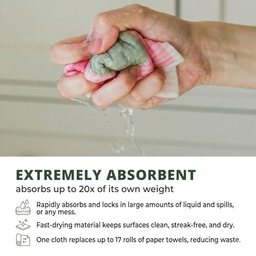 ReReem Swedish Dish Cloths – 6-Pack Reusable, Biodegradable Cellulose & Cotton Cleaning Towels – Positive Energy by ReReem ECO Inc - Image 4