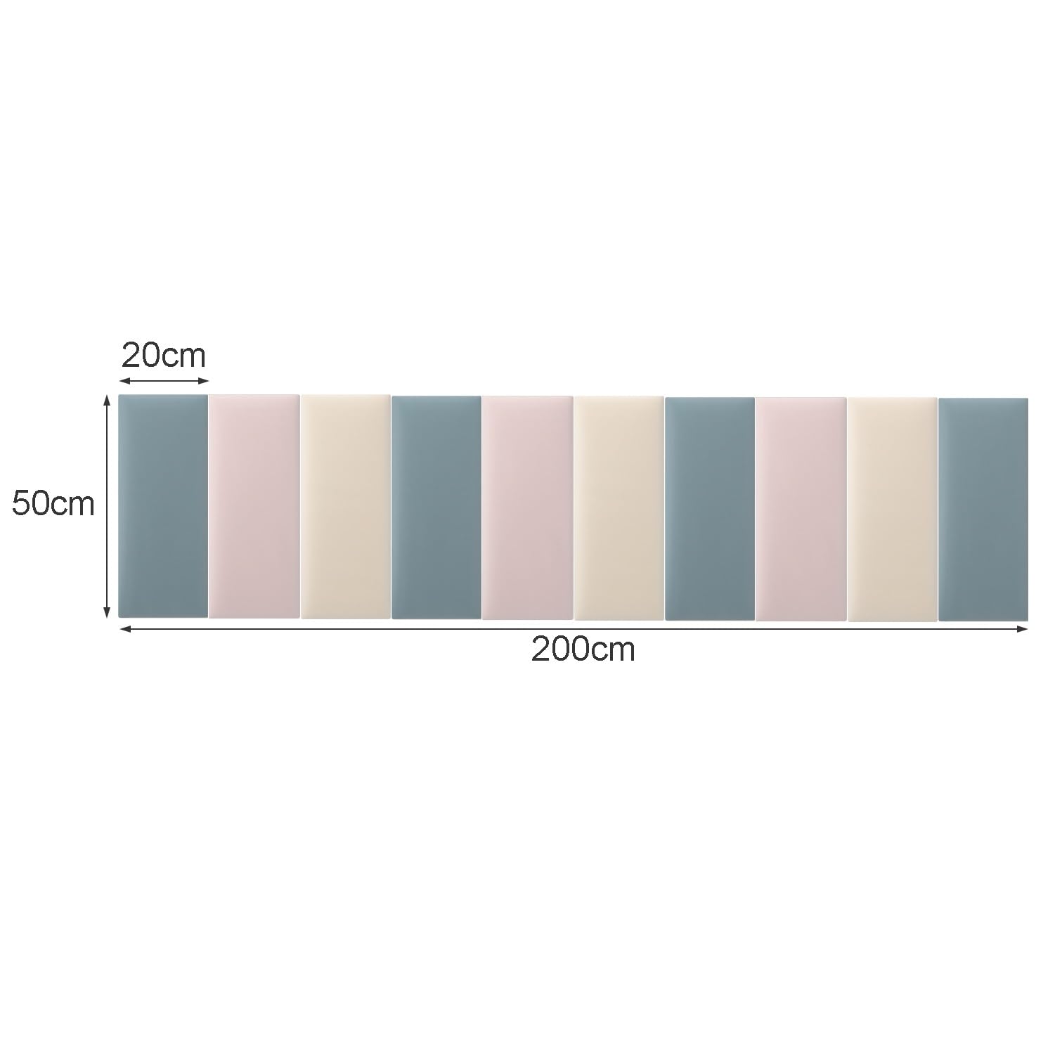 Tête De Lit Tapissée, Panneau Mural 3D Rembourré Anti-Collision, 3.5cm Épais Auto-Adhésive Tatami Tapis Mural for Complet, Queen Et Lit King (Color : E, Size : 200x50cm)