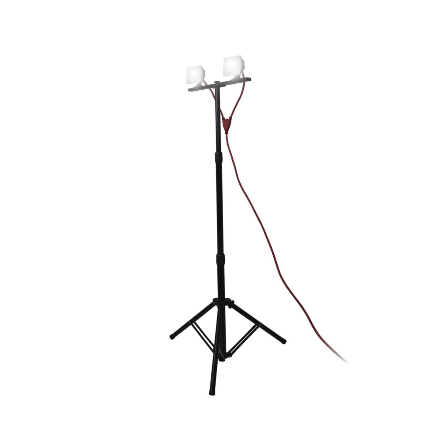 Projecteur de Chantier LED sur Pied, Filaire, x2 Projecteurs, 40 W, 2800 Lumens