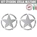 Pimastickerslab Kit Adesivi 4x4 off Road Stella Militare US Army Scegli Colore e Misura -cod. 1653- (090 Argento, Diametro 5 CM)
