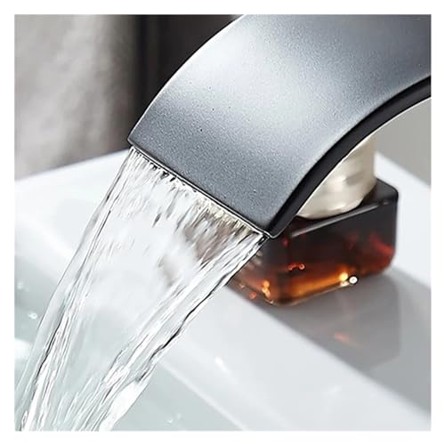 Grifo de lavabo de cascada para baño mezclador de fregadero cromado alto monomando frío y caliente 5