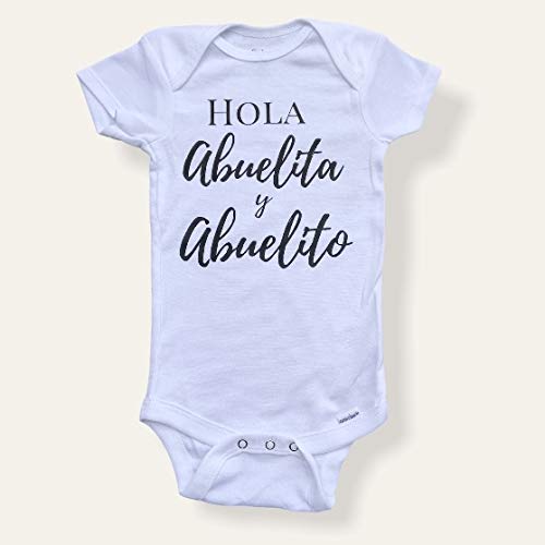 Sorpresa De Embarazo Popular Brand Para Abuelos En Blanco Espanol Mameluco