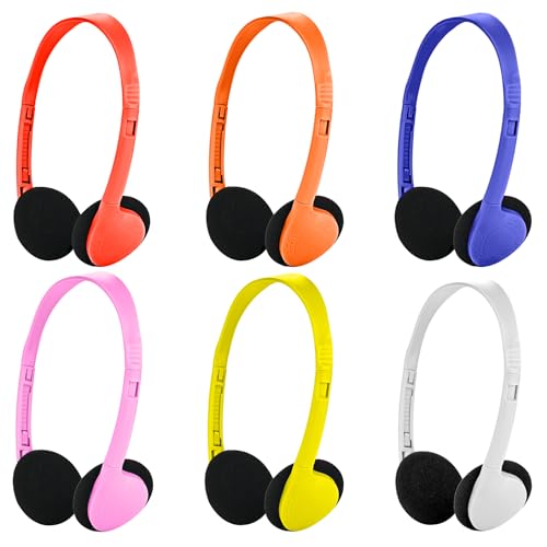 Yoley Kids Headphones Bulk 6 Pack Multi Colored for Students...