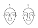 SUNSCSC Dangle Stud Earrings Unique Vintage Hollow Out Human Face Design Gold Silver Ear Drop Jewelry (Silver)