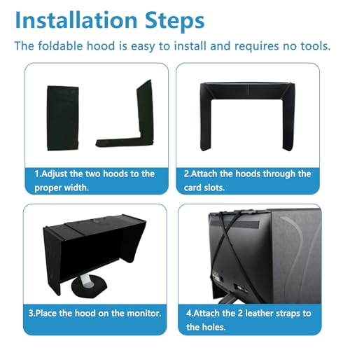 Monitorhauben Sonnenschutz, Desktop Bildschirmhaube für 17-27\ Bildschirme, 41-71CM Einstellbar, Faltbar Bildschirm Monitor Sonnenblende for Universalmonitore