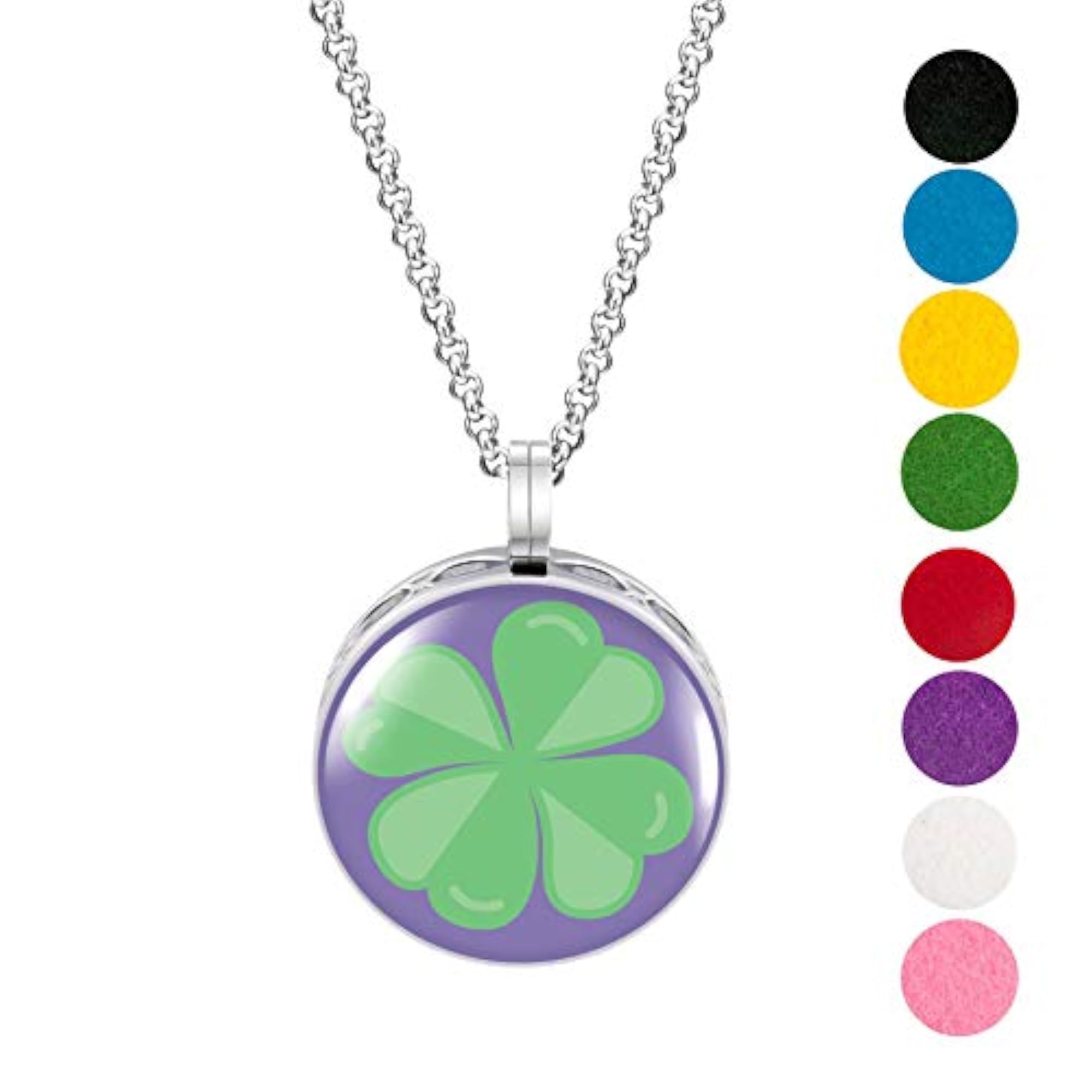 Four Leaf Clover Essential Oil Diffuser Necklace Gift Set