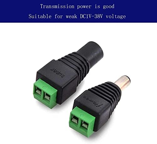 EFISH 3 Pairs 5.5mm x 2.1mm DC Power Connector Male Female Screw Terminal Connector 12V CCTV Adaptors Plug for CCTV Camera DVR Security System LED Light (3 Pair Plugs) (16 pack)