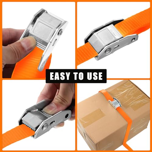 Cam Buckle Tie Down Straps 16-Pack 1"x15 Ft – 1763 Lbs view 4