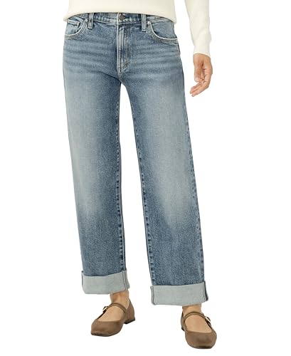 Silver Jeans Co. Women's Mid Rise Relaxed Straight Leg Jeans