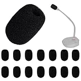 Luter 15pcs Mini Foam Microphone Windscreens, High Density Foam Mic Covers for Headset Protection for Lavalier Microphones (Black)