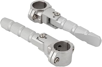 Motorcycle Footrests Pedals 22mm 25mm 27mm 32mm Universal Motorcycle Highway Footrest 360 Rotatable 7/8 1 1.25 Inch Crash Bar Foot Pegs Rests for Most ModelSilver