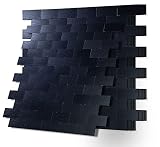 XUANINY Peel and Stick Metal Backsplash Tiles, Self Adhesive Brushed Aluminum Subway 3D Wall Sticker