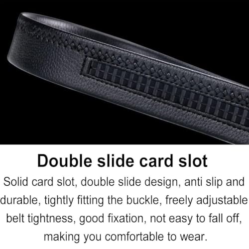 Men's Ratchet Leather Belt for Dress Pants and Jeans - Micro-adjustable belt to fit anywhere. Packed in a gift box.4
