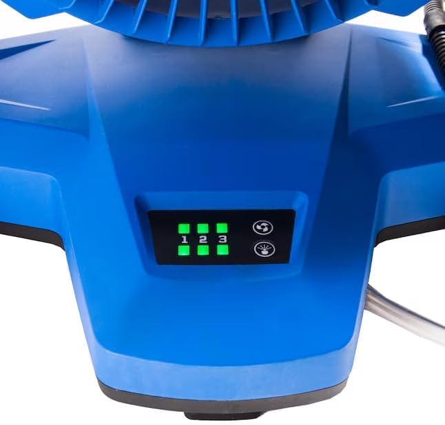 K.balt 7-in 24 -Volt 3 -Speed High Velocity Indoor/Outdoor Blue Misting Jobsite Fan Only Battery and Charger not Included