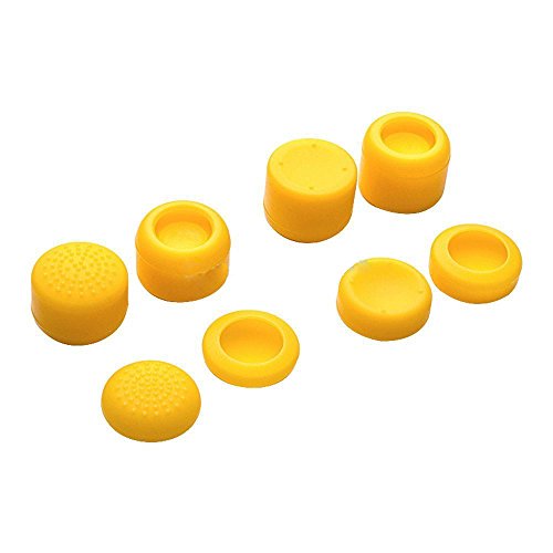 Image of Pack of 8 pcs Analog Controller Gamepad Raised Antislip Thumb Stick Grips Thumbsticks Joystick Cap Cover for PS5, PS4, PS3, Switch Pro, Xbox one, Xbox 360, Wii U, PS2 Controller (Yellow)