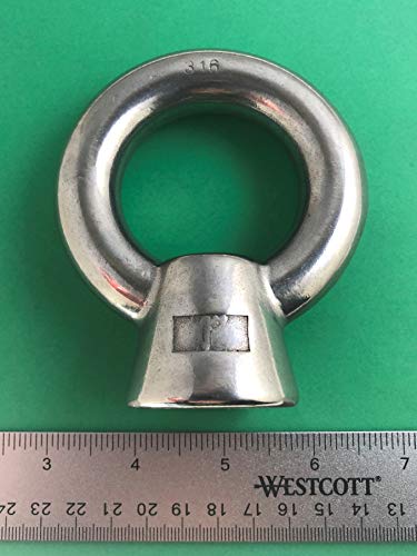 Image of US STAINLESS Stainless Steel 316 Lifting Eye Nut 1 inch UNC Marine Grade Pitch of 8