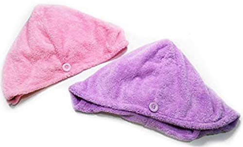 Isabella Dora Microfiber Hair Towel – Securing Button, Fast Drying Hair Without Blow Drying