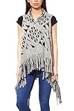 Linea Tesini Weste Longweste Damen one Size Grau/Schwarz