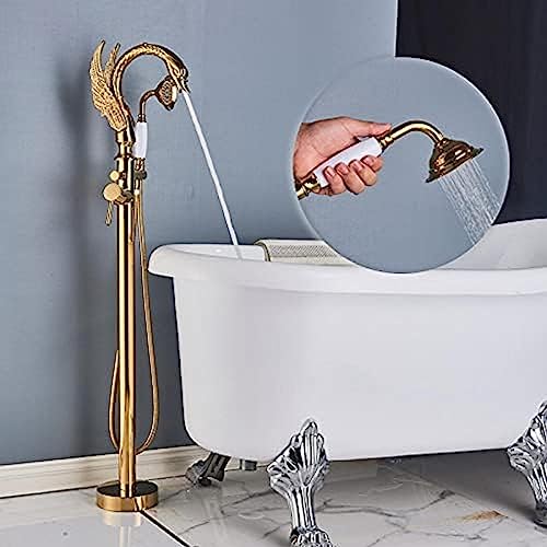 Robinet de baignoire or pour salle de bains moderne avec ensemble douche murale