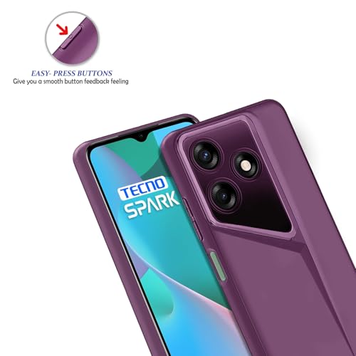 Image of Amazon Brand - Solimo Ultra-Thin Blade Runner Series Matte Finished Camera Protection Soft Back Cover for Tecno Spark 10 | Tecno Spark 10C - Purple
