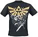 Nintendo Herren T-Shirt, XL, Zelda/Link, schwarz