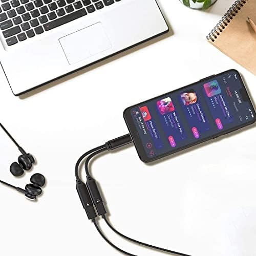 USB Type C to Dual USB C Female Audio Type C Connector Headphone and Type C Charging Adapter Splitter Music 2 in 1 Aux Cable for Samsung Galaxy S22 Ultra / S22 Plus / S22 / Z Flip 4 / Z Fold 4 / S21