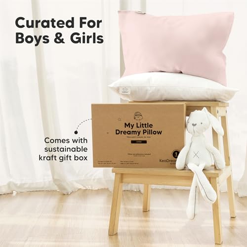 KeaBabies Organic Toddler Pillow with Pillowcase, Jumbo 14X20 (Mist Pink) by KeaBabies - Used condition - Image 9