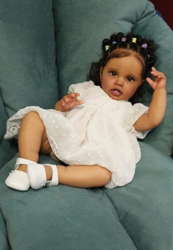 Muñeca Reborn Baby Dolls Silicona Realista 24 pulg miniatura 4